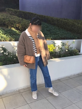 「TOMMY HILFIGER（トミーヒルフィガー）のアイテム（マフラー）」を使った、イトさん（レディース・158cm）の冬コーディネート