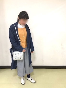 「w closet」｜「アイテム（チェスターコート）」を使った、イトさん（レディース・158cm）の春コーディネート