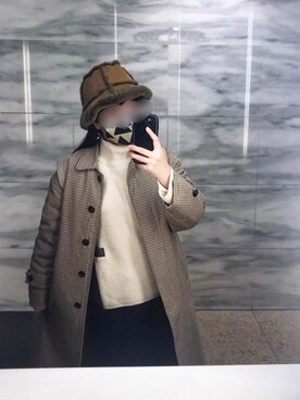 「PAGEBOY」｜「アイテム（ステンカラーコート）」を使った、イトさん（レディース・158cm）の冬コーディネート