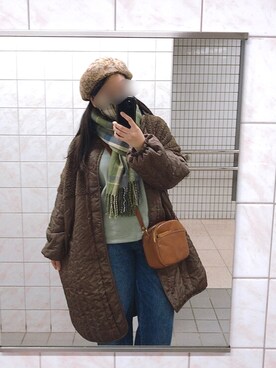 「カオリノモリ」｜「アイテム（その他アウター）」を使った、イトさん（レディース・158cm）の冬コーディネート