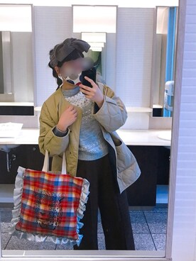 「カオリノモリ」｜「アイテム（ブルゾン）」を使った、イトさん（レディース・158cm）の冬コーディネート