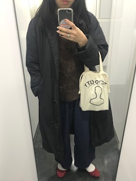 「アイテム（その他トップス、ブラウン系）」を使った、yuさん（レディース・152cm）の冬コーディネート