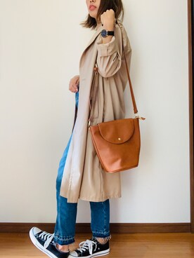 「アイテム（トレンチコート）」を使った、as.さん（レディース・153cm・20代）の春コーディネート
