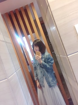 「GRL（グレイル）のアイテム（デニムジャケット）」を使った、_chrichさん（レディース・160cm）の秋コーディネート