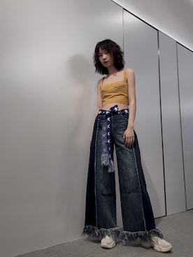 「アイテム（チューブトップ）」を使った、iiiiissiさん（レディース・173cm）の夏コーディネート
