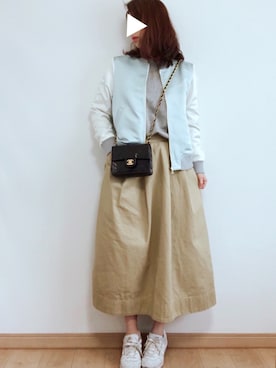 「FRED PERRY（フレッドペリー）のアイテム（ブルゾン）」を使った、moca.kさん（レディース・154cm）の春コーディネート