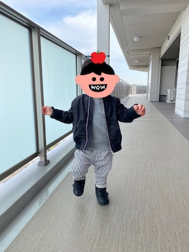 「FITH（フィス）のアイテム（ジャケット/アウター）」を使った、Hさん（キッズ・80cm）の春コーディネート