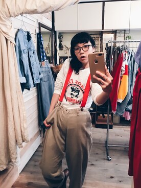 「スエット」｜「アイテム（チノパンツ）」を使った、SOMEさん（レディース・158cm）の冬コーディネート
