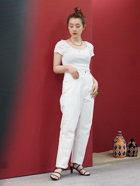 「BEAMS LIGHTS」｜「アイテム（アクセサリー）」を使った、ウエダ シホさん（レディース・157cm）の夏コーディネート
