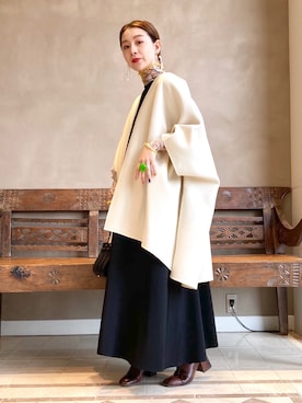 「BEAMS LIGHTS」｜「アイテム（その他アウター）」を使った、ウエダ シホさん（レディース・157cm）の秋コーディネート