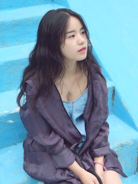 「blue」｜「アイテム（キャミソール）」を使った、oceanbutnoneさん（レディース・155cm）の秋コーディネート