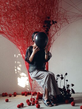 「MONKI」｜「アイテム（チノパンツ）」を使った、oceanbutnoneさん（レディース・162cm）の夏コーディネート