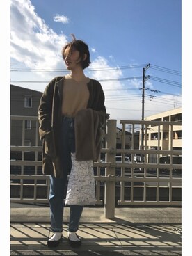「ohotoro」｜「アイテム（ムートンコート）」を使った、shokoさん（レディース・166cm）の冬コーディネート