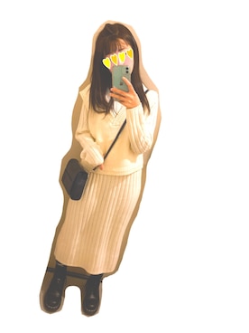 「BEAMS（ビームス）のアイテム（ワンピース/ドレス、ホワイト系）」を使った、nanaminnnnnnさん（レディース・152cm）の冬コーディネート