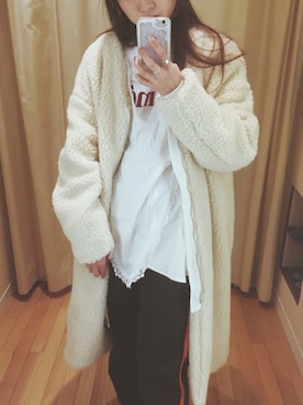 「Khaju（カージュ）のアイテム（その他アウター）」を使った、安孫子さん（レディース・155cm）の冬コーディネート