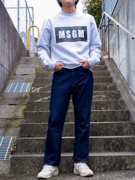 「MSGM（エムエスジーエム）のアイテム（スウェット）」を使った、nomiさん（メンズ・174cm）の秋コーディネート