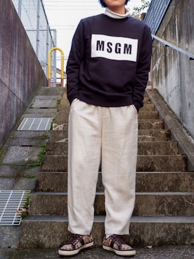 「MSGM（エムエスジーエム）のアイテム（スウェット）」を使った、nomiさん（メンズ・174cm）の秋コーディネート