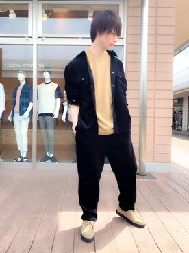「UNION STATION（ユニオンステーション）のコーデュロイシェフパンツ（その他パンツ）」を使った、t28さん（メンズ・175cm）の秋コーディネート