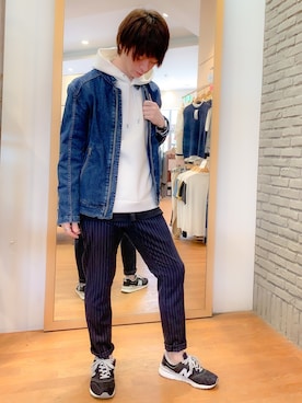 「ユニオンステーション」｜「アイテム（デニムジャケット）」を使った、t28さん（メンズ・175cm）の秋コーディネート