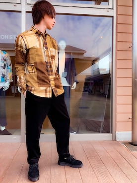 「UNION STATION（ユニオンステーション）のコーデュロイシェフパンツ（その他パンツ）」を使った、t28さん（メンズ・175cm）の秋コーディネート