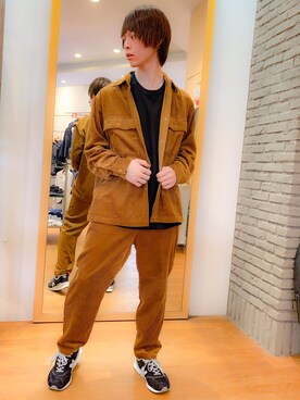 「UNION STATION（ユニオンステーション）のコーデュロイシェフパンツ（その他パンツ）」を使った、t28さん（メンズ・175cm）の秋コーディネート
