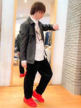 「UNION STATION（ユニオンステーション）のコーデュロイシェフパンツ（その他パンツ）」を使った、t28さん（メンズ・175cm）の秋コーディネート