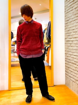 「UNION STATION（ユニオンステーション）のコーデュロイシェフパンツ（その他パンツ）」を使った、t28さん（メンズ・175cm）の秋コーディネート