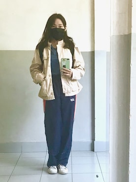 「H&M（エイチ・アンド・エム）のアイテム（ブルゾン）」を使った、深海不刮风さん（レディース・156cm）の春コーディネート