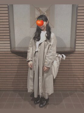 「SM2（エスエムツー）のアイテム（トレンチコート）」を使った、とまとさん（レディース・150cm）の春コーディネート
