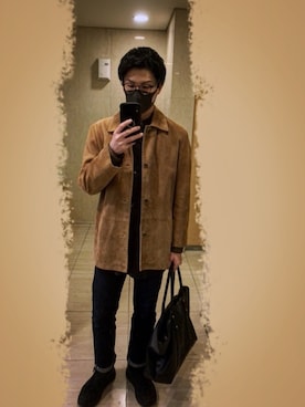 「トイレから失礼しやす」｜「アイテム（その他アウター）」を使った、YG   さん（メンズ・174cm）の秋コーディネート