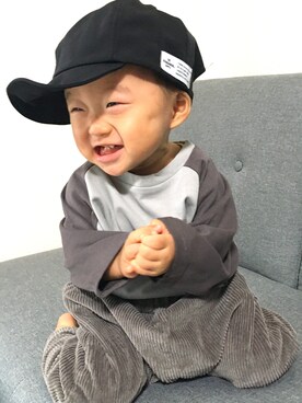 「アイテム（キャップ）」を使った、KOAさん（キッズ・80cm）の秋コーディネート