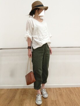 「LuuNa（ルーナ）のアイテム」を使った、Yamacoさん（レディース・158cm）の夏コーディネート