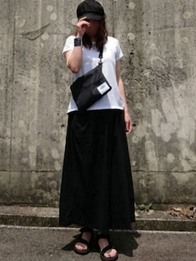 「スポサン」｜「アイテム（キャスケット）」を使った、Yamacoさん（レディース・158cm）の夏コーディネート