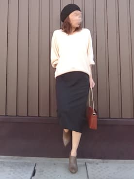 「FREE'S MART（フリーズマート）のアイテム（ハンチング/ベレー帽）」を使った、Yamacoさん（レディース・158cm）の秋コーディネート