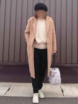 「FREE'S MART（フリーズマート）のアイテム（ハンチング/ベレー帽）」を使った、Yamacoさん（レディース・158cm）の冬コーディネート