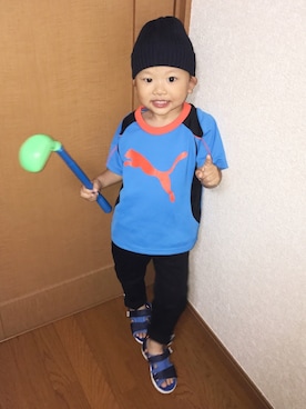 「COMME　CA COMMUNE（コムサコミューン）のアイテム（パンツ）」を使った、y.s.m.yさん（キッズ・90cm）の春コーディネート