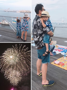 「COMME　CA COMMUNE（コムサコミューン）のアイテム」を使った、y.s.m.yさん（キッズ・90cm）の夏コーディネート