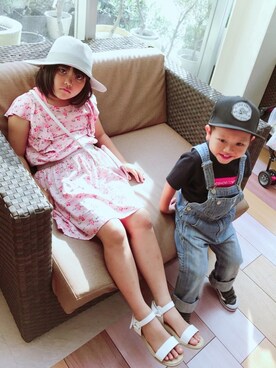 「Lee（リー）のアイテム（サロペット/オーバーオール）」を使った、y.s.m.yさん（キッズ・90cm）の夏コーディネート