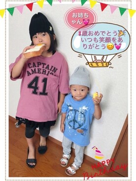 「5（ファイブ）のアイテム（その他）」を使った、y.s.m.yさん（キッズ・90cm）の夏コーディネート