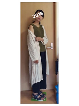 「サマーニット」｜「アイテム（その他アウター）」を使った、あやこさん（レディース・163cm）の夏コーディネート