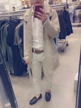「レインコート」｜「アイテム（トレンチコート）」を使った、M・Yさん（メンズ・170cm）の春コーディネート