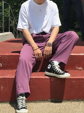 「SASQUATCHfabrix.（サスクワァッチファブリックス）のアイテム」を使った、______r03さん（メンズ・171cm・20代）の夏コーディネート