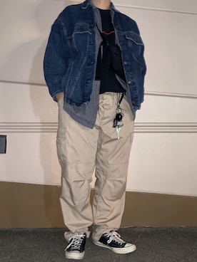 「Gosha Rubchinskiy（ゴーシャラブチンスキー）のアイテム（スウェット）」を使った、______r03さん（メンズ・172cm）の冬コーディネート