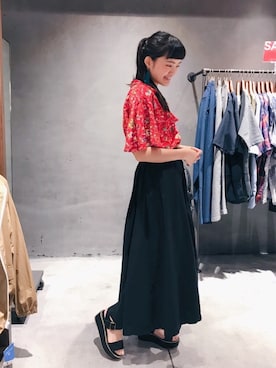 「アイテム（イヤリング）」を使った、鎂嘉さん（レディース・163cm・20代）の夏コーディネート