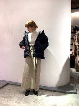 「Johnbull Private labo（ジョンブルプライベートラボ）のアイテム（ダウンジャケット/コート）」を使った、hanaeさん（レディース・155cm）の秋コーディネート