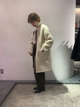 「Johnbull Private labo（ジョンブルプライベートラボ）のアイテム（その他アウター）」を使った、hanaeさん（レディース・155cm）の冬コーディネート