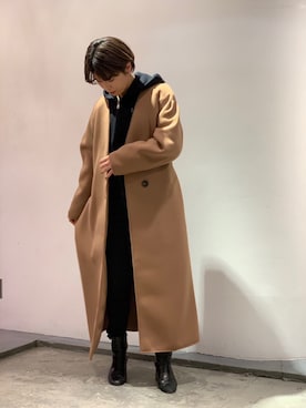 「Johnbull Private labo（ジョンブルプライベートラボ）のアイテム（その他アウター）」を使った、hanaeさん（レディース・155cm）の冬コーディネート