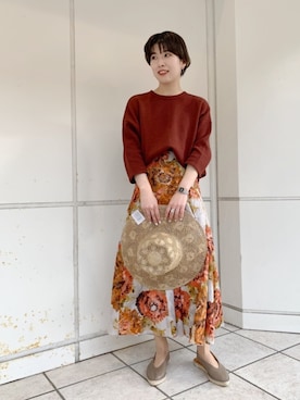 「Johnbull Private labo（ジョンブルプライベートラボ）のアイテム（スカート）」を使った、hanaeさん（レディース・155cm）の春コーディネート