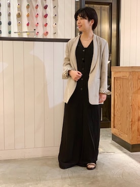 「Johnbull Private labo（ジョンブルプライベートラボ）のアイテム（つなぎ/オールインワン）」を使った、hanaeさん（レディース・155cm）の春コーディネート