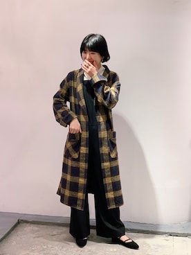 「Johnbull Private labo（ジョンブルプライベートラボ）のアイテム（サロペット/オーバーオール）」を使った、hanaeさん（レディース・155cm）の秋コーディネート